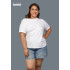 WOMENS PLUS T-SHIRT-WHITE-DWP 50001 